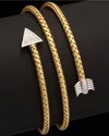 Meshmerise 18k Over Silver Diamond Bangle Bracelet