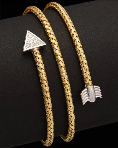 Meshmerise 18k Over Silver Diamond Bangle Bracelet
