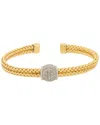 Meshmerise 18k Over Silver Diamond Mesh Bangle