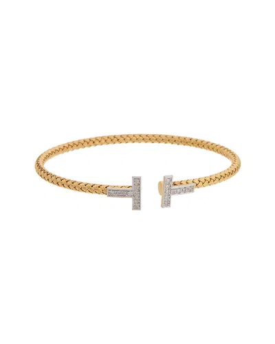 Meshmerise 18k Over Silver 0.1 Ct. Tw. Diamond Mesh Bangle Bracelet