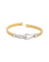Meshmerise 18k Over Silver Diamond Mesh Bangle Bracelet