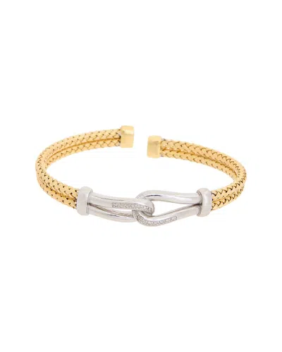 Meshmerise 18k Over Silver Diamond Mesh Bangle Bracelet