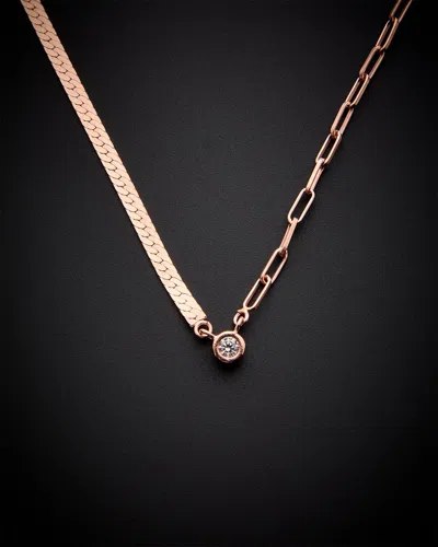 Meshmerise 18k Over Silver 0.1 Ct. Tw. Diamond Necklace In Neutral