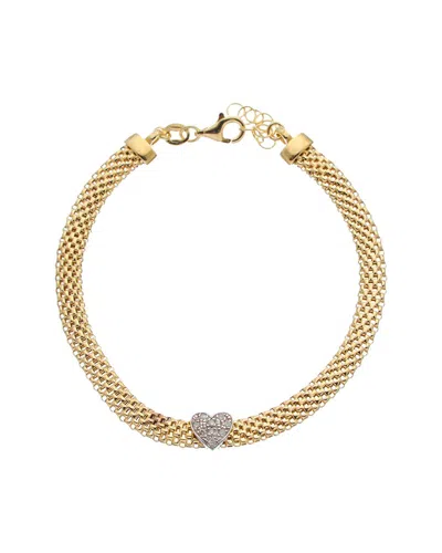 Meshmerise 18k Over Silver 0.10 Ct. Tw. Diamond Bangle