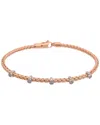 Meshmerise 18k Over Silver 0.10 Ct. Tw. Diamond Bangle Bracelet