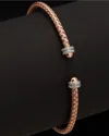 Meshmerise 18k Over Silver 0.10 Ct. Tw. Diamond Bangle Bracelet