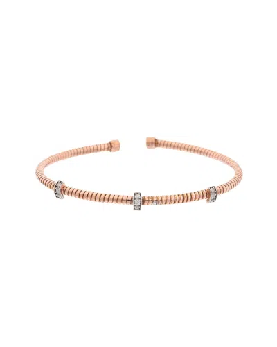 Meshmerise 18k Over Silver 0.10 Ct. Tw. Diamond Bangle Bracelet