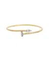 Meshmerise 18k Over Silver 0.10 Ct. Tw. Diamond Bangle Bracelet