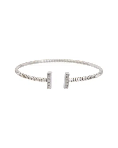 Meshmerise 18k Over Silver 0.10 Ct. Tw. Diamond Bangle Bracelet