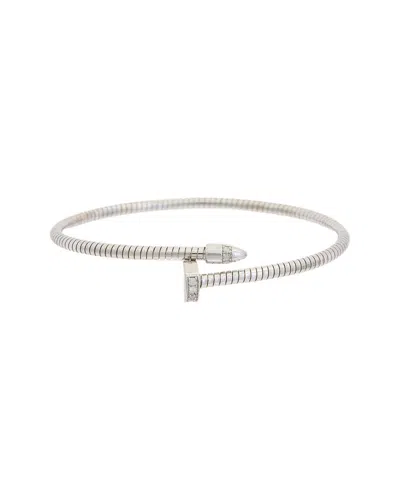 Meshmerise 18k Over Silver 0.10 Ct. Tw. Diamond Bangle Bracelet