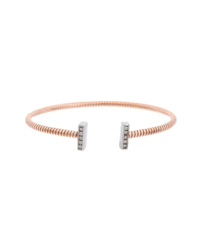 Meshmerise 18k Over Silver 0.10 Ct. Tw. Diamond Bangle Bracelet