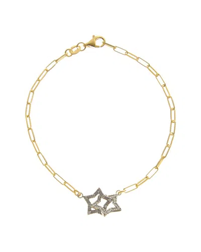 Meshmerise 18k Over Silver 0.10 Ct. Tw. Diamond Bracelet In Multi