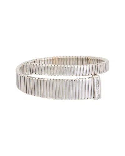 Meshmerise 18k Over Silver 0.12 Ct. Tw. Diamond Bangle