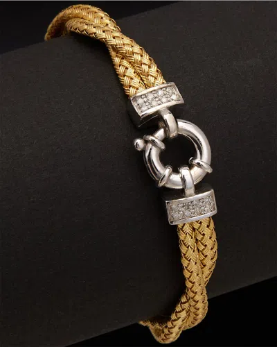 MESHMERISE MESHMERISE 18K OVER SILVER 0.12 CT. TW. DIAMOND BANGLE BRACELET