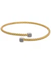 Meshmerise 18k Over Silver 0.12 Ct. Tw. Diamond Bangle Bracelet