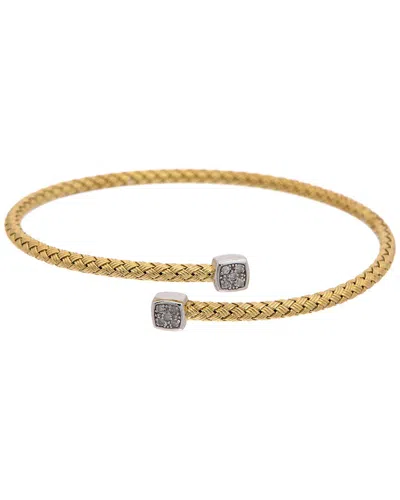 Meshmerise 18k Over Silver 0.12 Ct. Tw. Diamond Bangle Bracelet