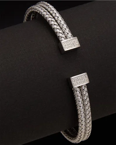Meshmerise 18k Over Silver 0.12 Ct. Tw. Diamond Bangle Bracelet
