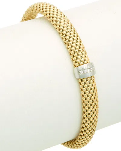 Meshmerise 18k Over Silver Diamond Bangle Bracelet