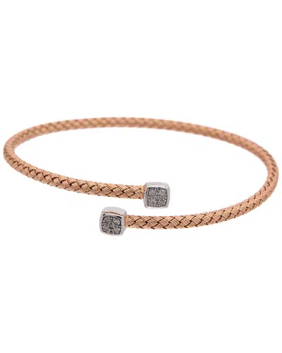 Meshmerise 18k Over Silver 0.12 Ct. Tw. Diamond Bangle Bracelet