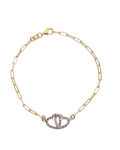 Meshmerise 18k Over Silver 0.12 Ct. Tw. Diamond Bracelet In Gold