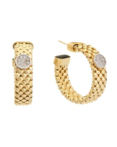 Meshmerise 18k Over Silver 0.12 Ct. Tw. Diamond Earrings In Gray