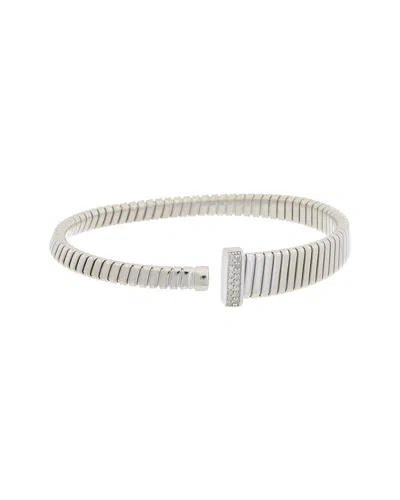 Meshmerise 18k Over Silver 0.12 Ct. Tw. Diamond Goose Bangle Bracelet