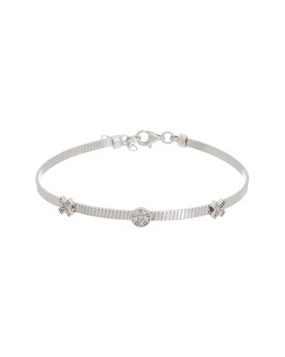 Meshmerise 18k Over Silver 0.13 Ct. Tw. Diamond Bangle