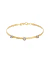 Meshmerise 18k Over Silver 0.13 Ct. Tw. Diamond Bangle