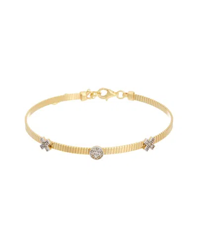 Meshmerise 18k Over Silver 0.13 Ct. Tw. Diamond Bangle