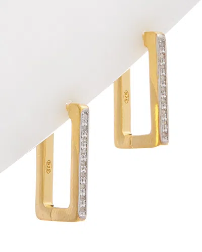 Meshmerise 18k Over Silver 0.15-0.18 Ct. Tw. Diamond Earrings In Gold