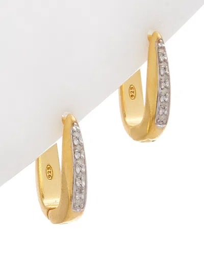 Meshmerise 18k Over Silver 0.15-0.18 Ct. Tw. Diamond Earrings In Gold