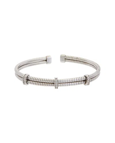 Meshmerise 18k Over Silver 0.15 Ct. Tw. Diamond Bangle Bracelet