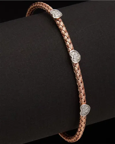 Meshmerise 18k Over Silver 0.15 Ct. Tw. Diamond Bangle Bracelet