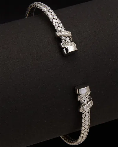 Meshmerise 18k Over Silver 0.15 Ct. Tw. Diamond Bangle Bracelet