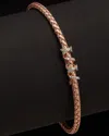 Meshmerise 18k Over Silver 0.15 Ct. Tw. Diamond Bangle Bracelet In White