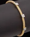 Meshmerise 18k Over Silver 0.15 Ct. Tw. Diamond Bangle In Yellow