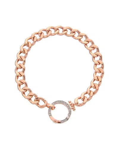 Meshmerise 18k Over Silver 0.15 Ct. Tw. Diamond Curb Chain Bracelet In Gold