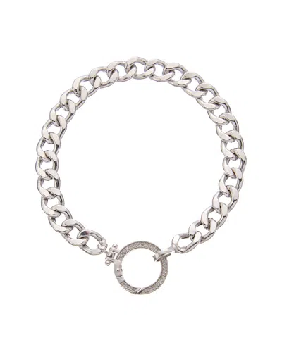 Meshmerise 18k Over Silver 0.15 Ct. Tw. Diamond Curb Chain Bracelet