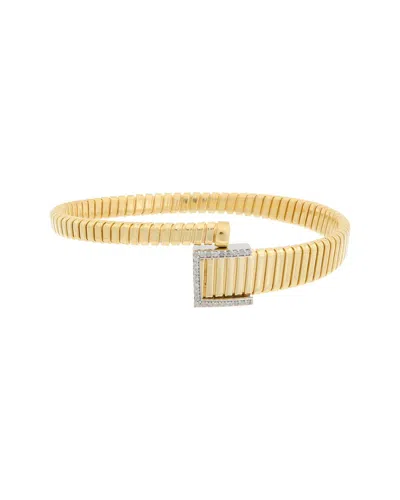 Meshmerise 18k Over Silver 0.15 Ct. Tw. Diamond Goose Bangle Bracelet