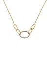 Meshmerise 18k Over Silver 0.15 Ct. Tw. Diamond Link Necklace In Yellow