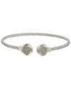 Meshmerise 18k Over Silver 0.15 Ct. Tw. Diamond Mesh Bangle In Metallic