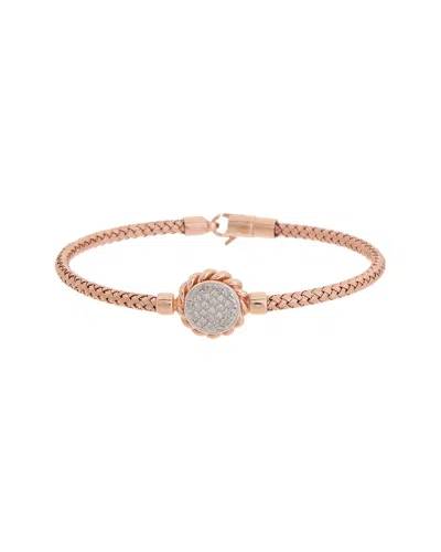 Meshmerise 18k Over Silver 0.15 Ct. Tw. Diamond Mesh Bangle Bracelet In Gold