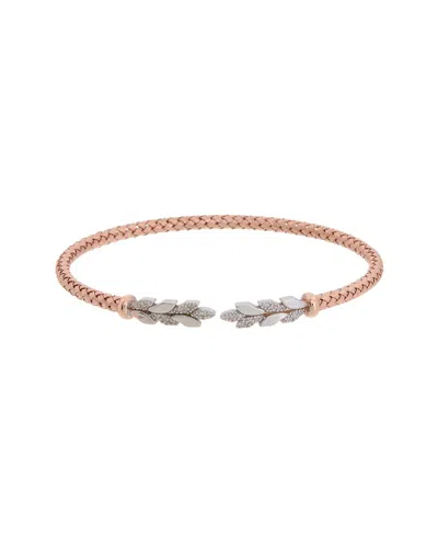 Meshmerise 18k Over Silver 0.15 Ct. Tw. Diamond Mesh Bangle Bracelet In Gold