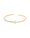 Meshmerise 18k Over Silver 0.15 Ct. Tw. Diamond Mesh Cuff Bracelet