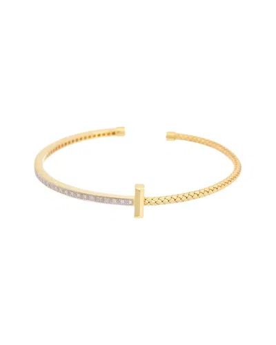 Meshmerise 18k Over Silver 0.15 Ct. Tw. Diamond Mesh Cuff Bracelet