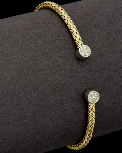 MESHMERISE MESHMERISE 18K OVER SILVER 0.15 CT. TW. DIAMOND MESH CUFF BRACELET