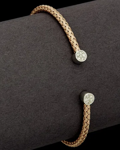 MESHMERISE MESHMERISE 18K OVER SILVER 0.15 CT. TW. DIAMOND MESH CUFF BRACELET