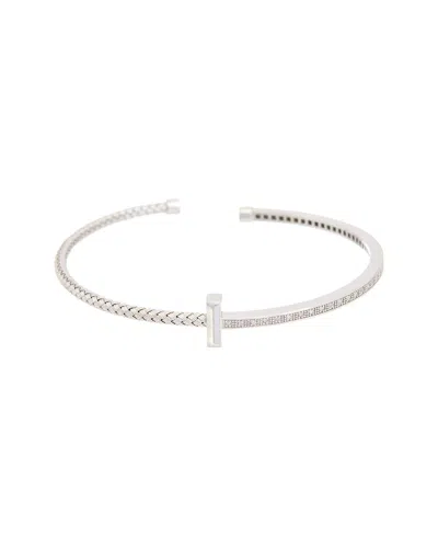 Meshmerise 18k Over Silver 0.15 Ct. Tw. Diamond Mesh Cuff Bracelet