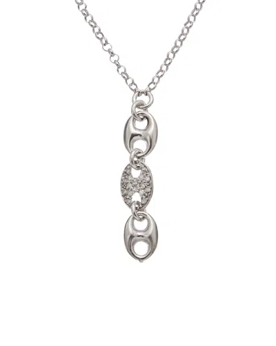 Meshmerise 18k Over Silver 0.15 Ct. Tw. Diamond Necklace In Gold