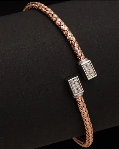 Meshmerise 18k Over Silver 0.16 Ct. Tw. Diamond Bangle Bracelet